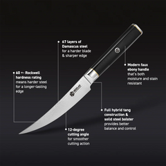 Master Series Damascus Steel Steak Knife Set, 4-pc