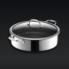Hybrid Deep Sauté Pan/Chicken Fryer with Lid, 7-Qt